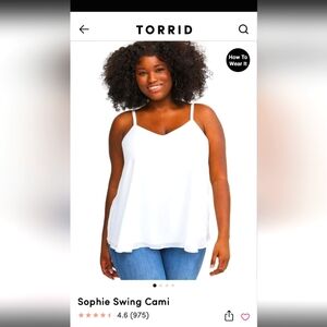 NWT White Torrid Sophie Swing cami